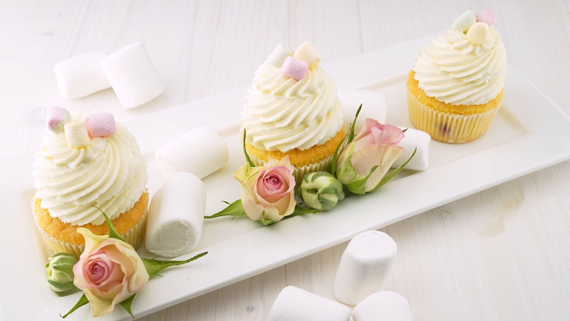 Full creamy decorative cake