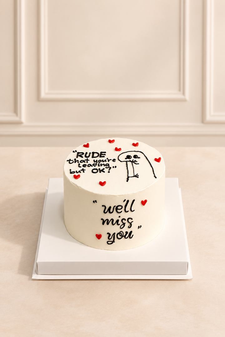 Farewell message 15 cm cake